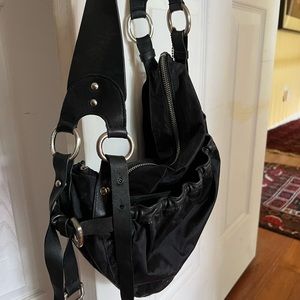 DKNY purse - Nylon with brushed silver hardware